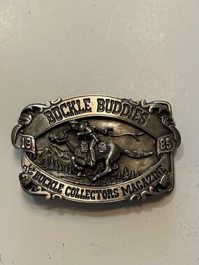 Vintage 1985 Buckle Buddies Belt Buckle Limited Edition,Western Cowboy Scene